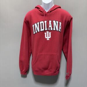 Indiana University Fleece Hoodie XXL Red Pullover Sweatshirt Stitched Top World